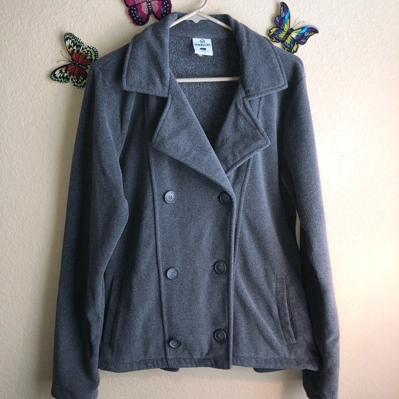 Magellan Outdoors Jackets & Blazers - Magellan Woman’s Pea Coat, Fleece Jacket, Large, pet/smoke free home
